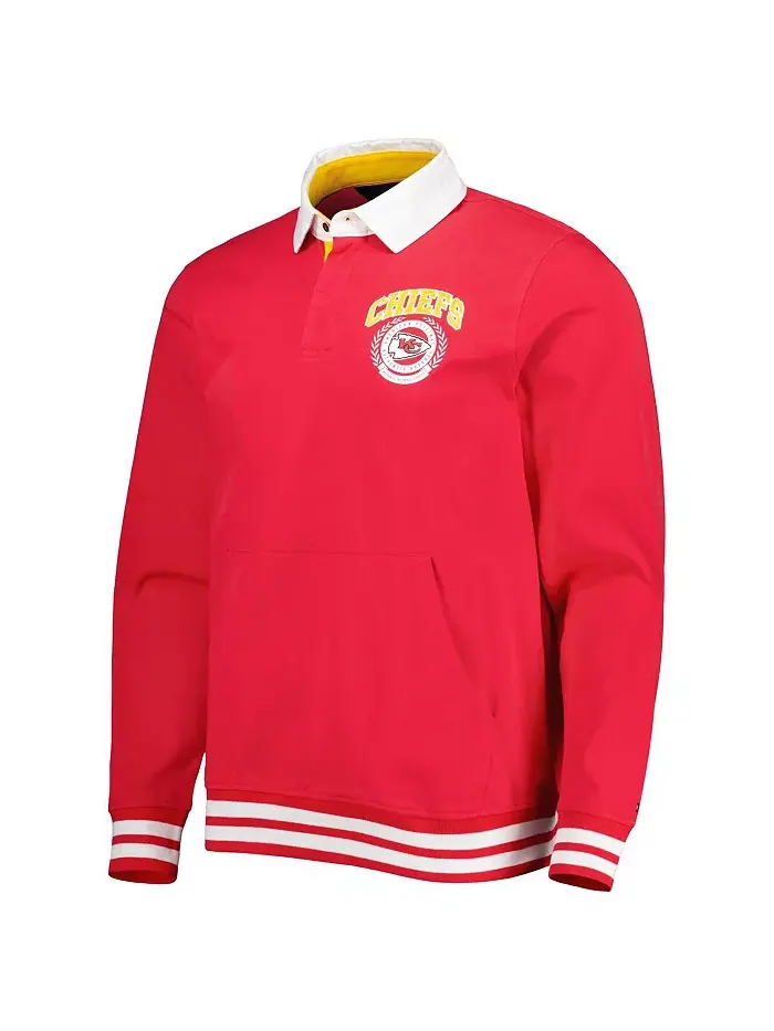 Мужская красная поло с длинным рукавом Kansas City Chiefs Cody Tommy Hilfiger — изображение 2 из 4