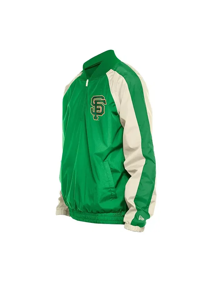 Мужская ветровка-толстовка Kelly Green San Francisco Giants с молнией на четверть и регланными — изображение 3 из 3