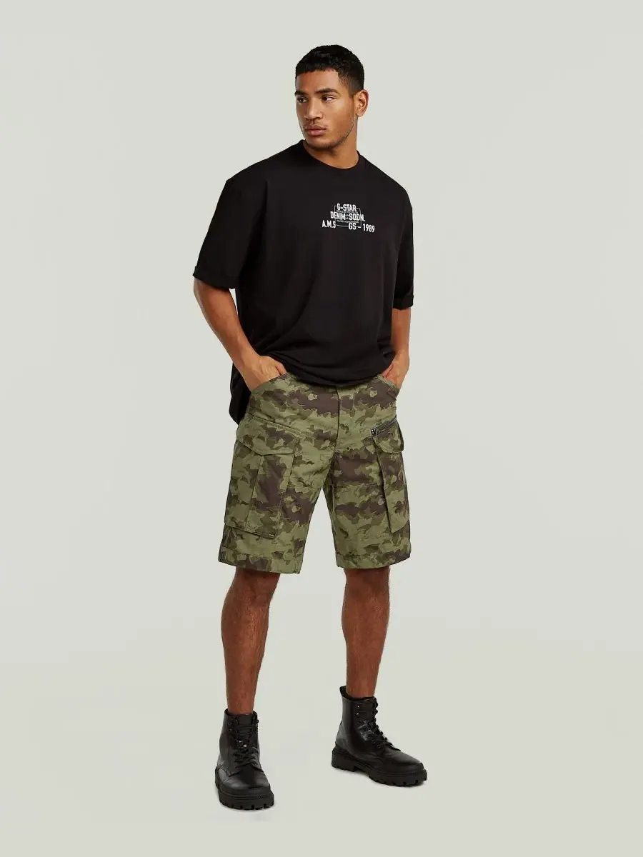 Мужские шорты Rovic с принтом и застежкой-молнией G-Star Raw, Four Leaf Clover Cloud Camo — изображение 3 из 7