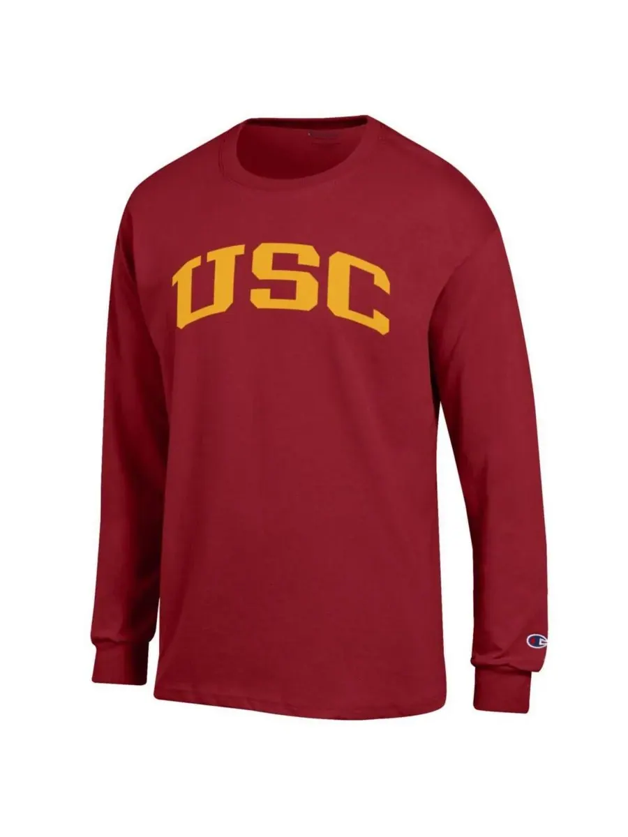 Мужская футболка с длинным рукавом Cardinal USC Trojans Basic Arch Champion — изображение 3 из 3, красный