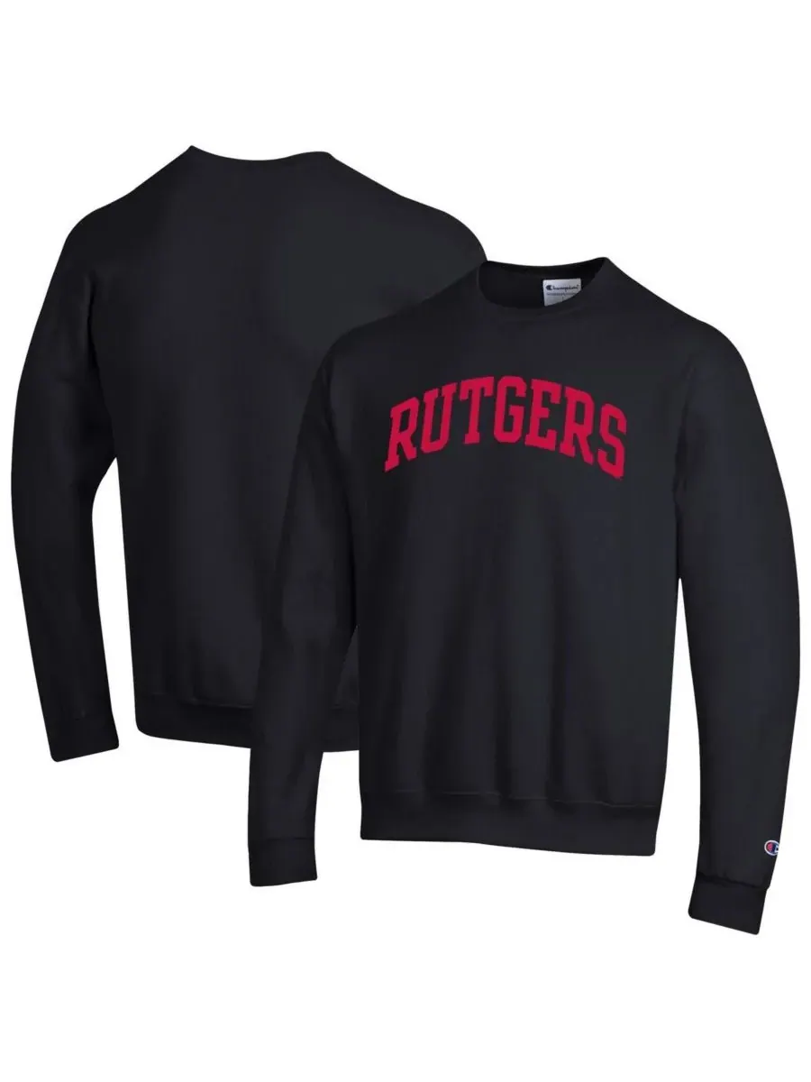 Champion Мужская черная флисовая толстовка Rutgers Scarlet Knights Basic Arch — изображение 1 из 3, черный
