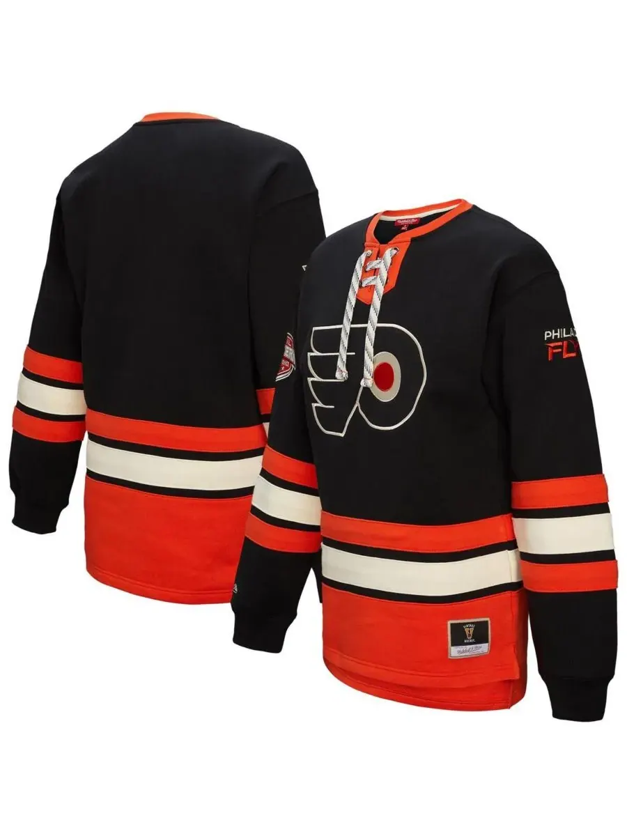 Mitchell & Ness Женская черная толстовка Philadelphia Flyers Heritage на шнуровке — изображение 1 из 5, черный