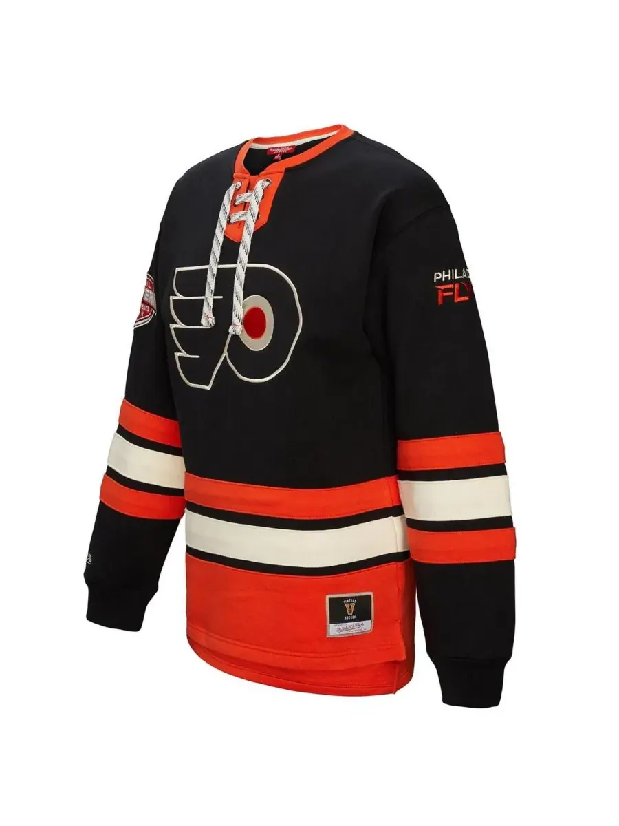Mitchell & Ness Женская черная толстовка Philadelphia Flyers Heritage на шнуровке — изображение 5 из 5, черный
