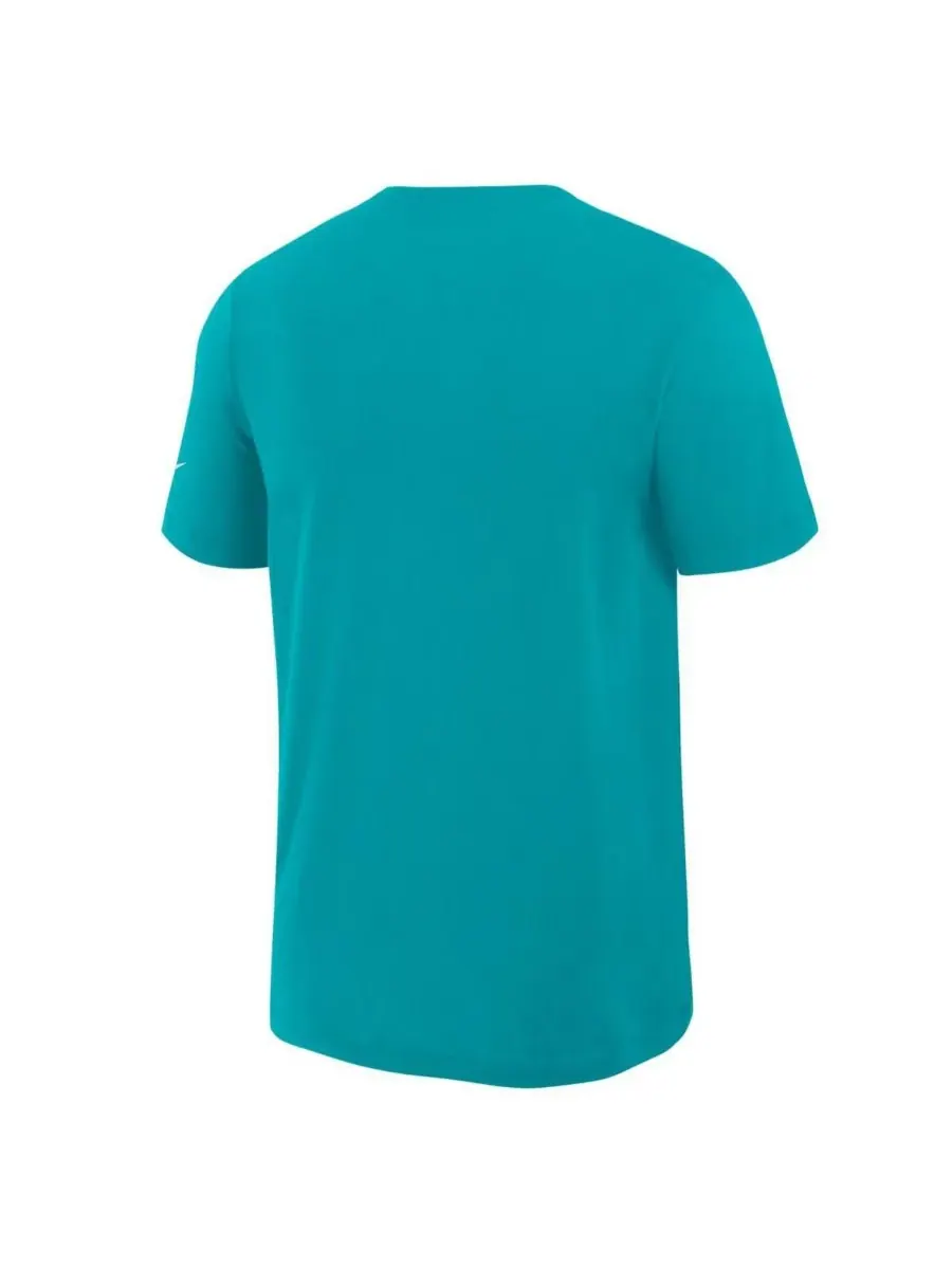 Мужская футболка Aqua Miami Dolphins Left End Run Slub Performance Nike — изображение 3 из 3, голубой