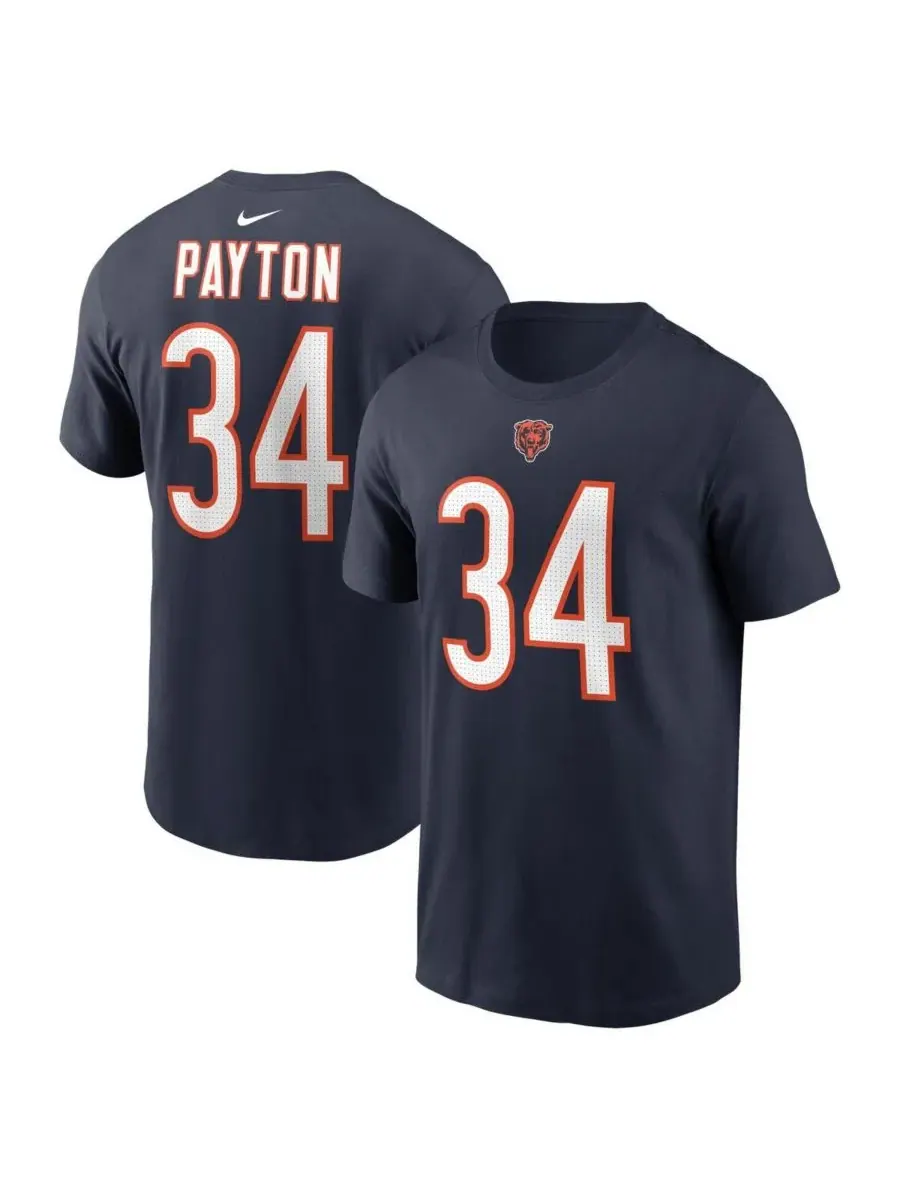 Nike Мужская темно-синяя футболка с именем и номером игрока команды Chicago Bears, завершившего — изображение 1 из 3