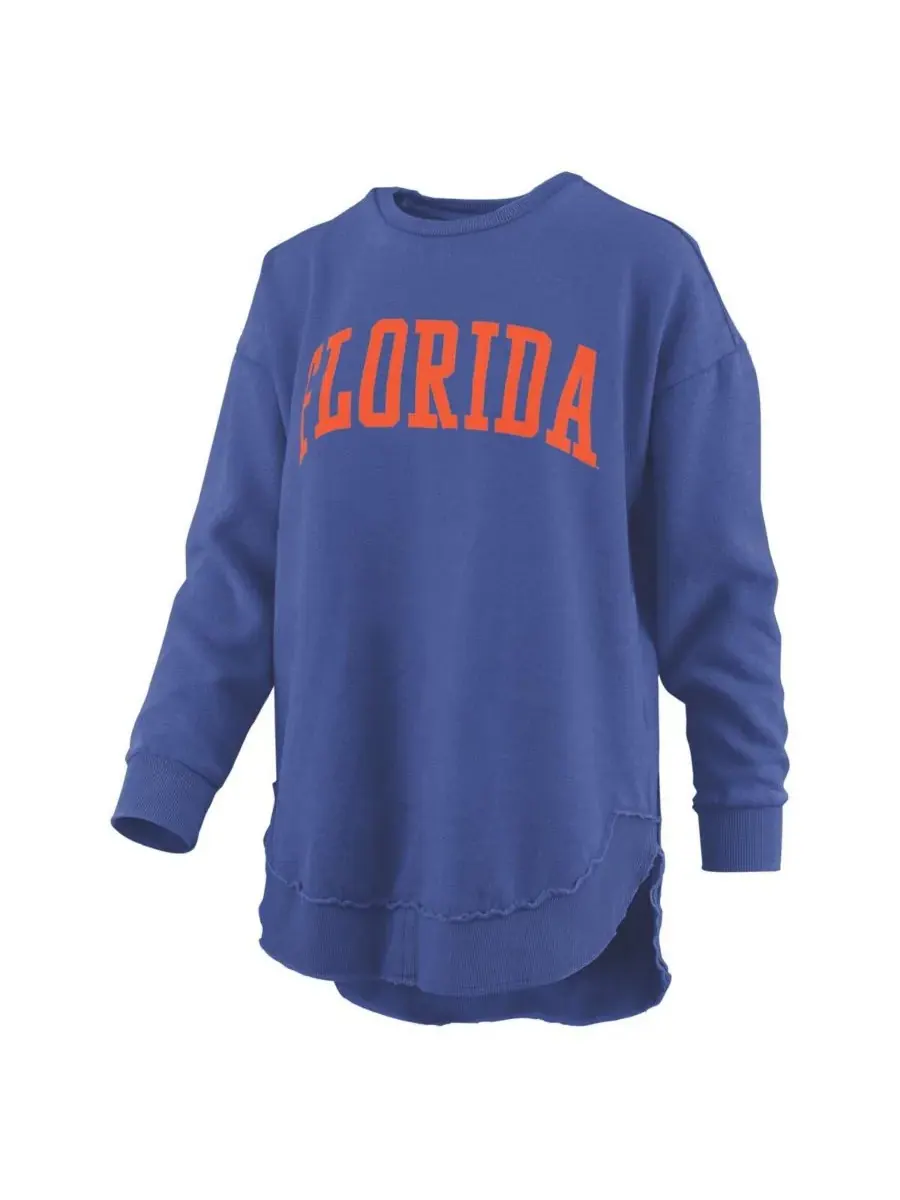 Женская толстовка с длинными рукавами Royal Florida Gators Melange Poncho Vintage Fleece Pullover — изображение 3 из 3