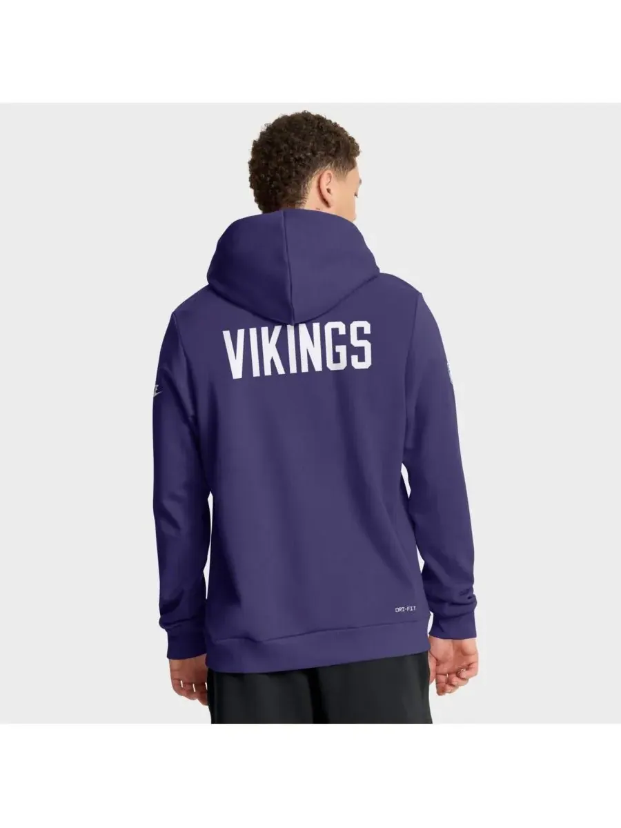 Nike Мужская фиолетовая толстовка Minnesota Vikings Sideline Standard Issue Alt 2 Dri-FIT — изображение 2 из 5, фиолетовый