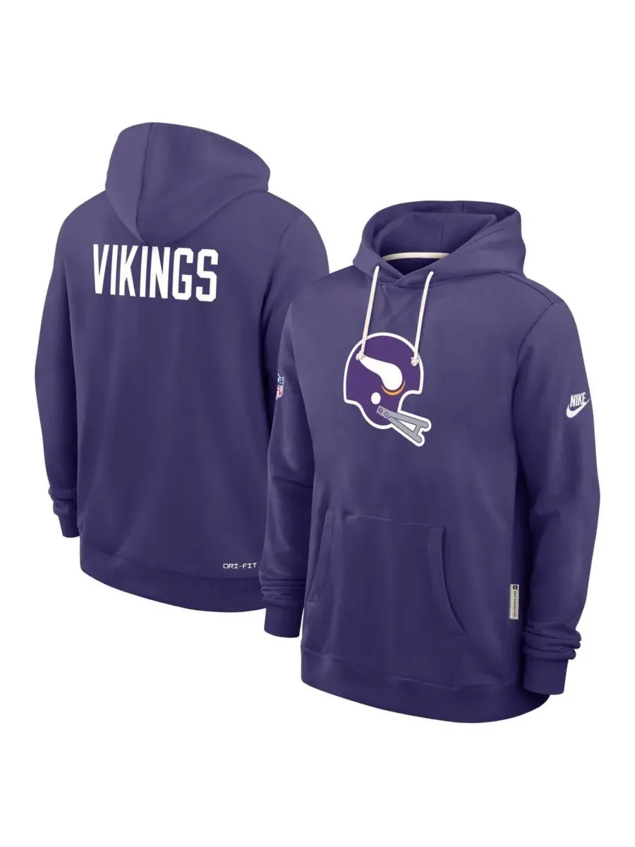 Nike Мужская фиолетовая толстовка Minnesota Vikings Sideline Standard Issue Alt 2 Dri-FIT — изображение 4 из 5, фиолетовый