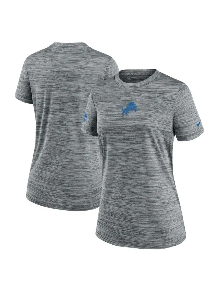 Nike Женская футболка Detroit Lions Offensive Line Velocity Performance серого цвета — изображение 1 из 3, серый