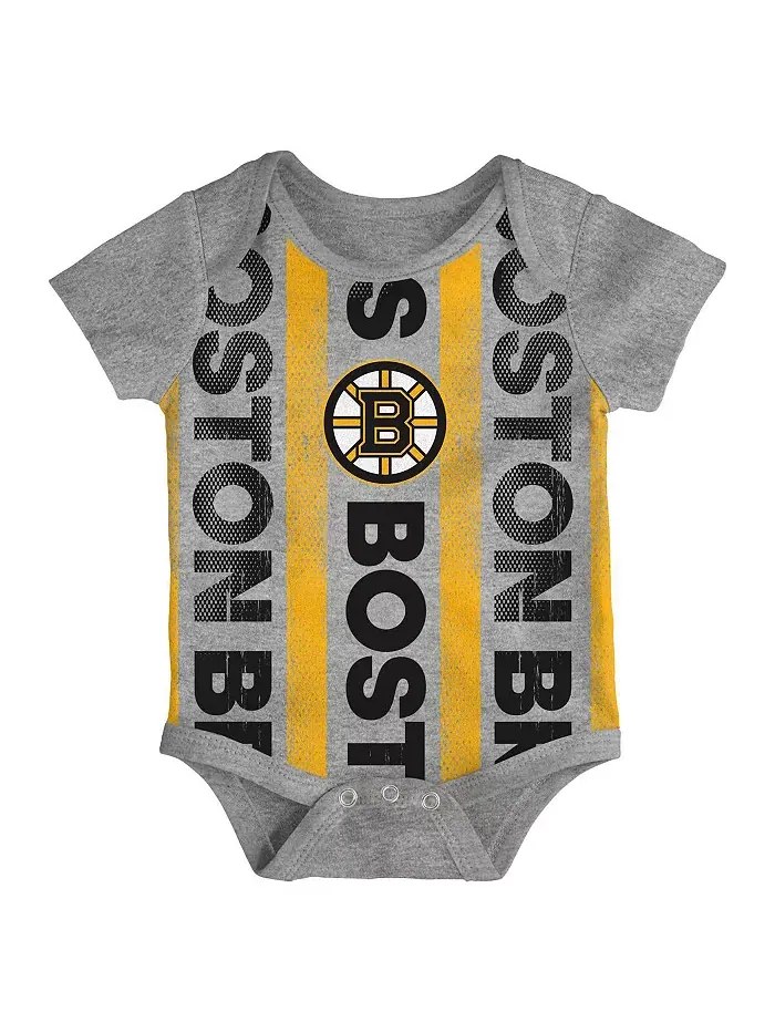 Боди для новорожденных Boston Bruins Loyal Buddies, комплект из 3 штук Outerstuff — изображение 2 из 4