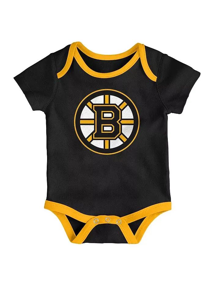 Боди для новорожденных Boston Bruins Loyal Buddies, комплект из 3 штук Outerstuff — изображение 4 из 4