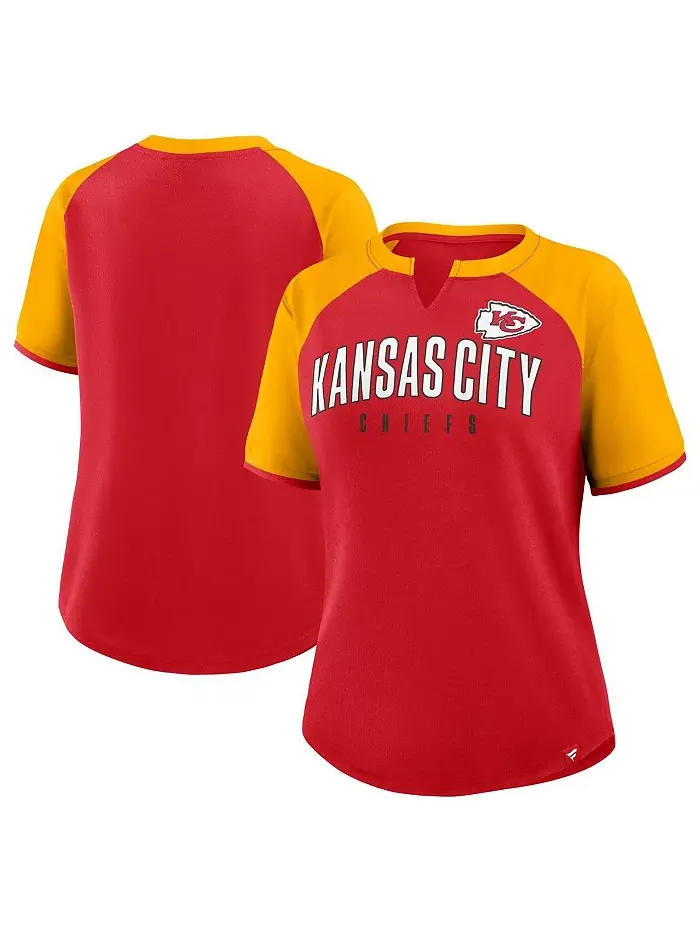 Женская красно-золотая футболка Kansas City Chiefs Height Advantage Fanatics — изображение 1 из 3