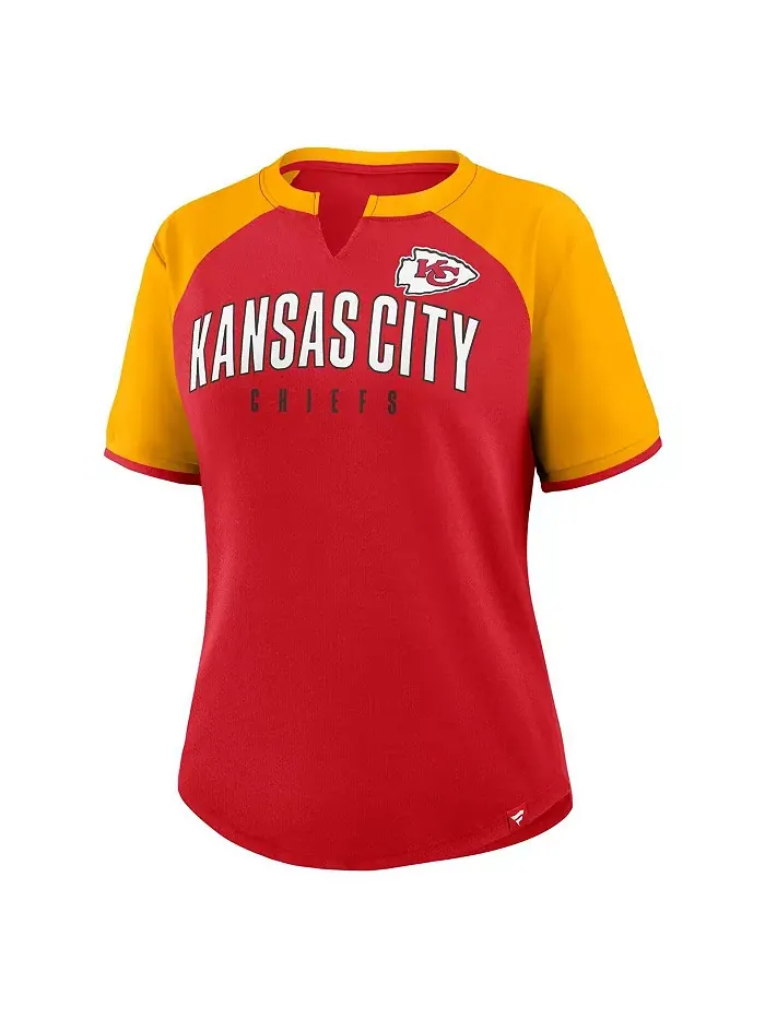Женская красно-золотая футболка Kansas City Chiefs Height Advantage Fanatics — изображение 2 из 3