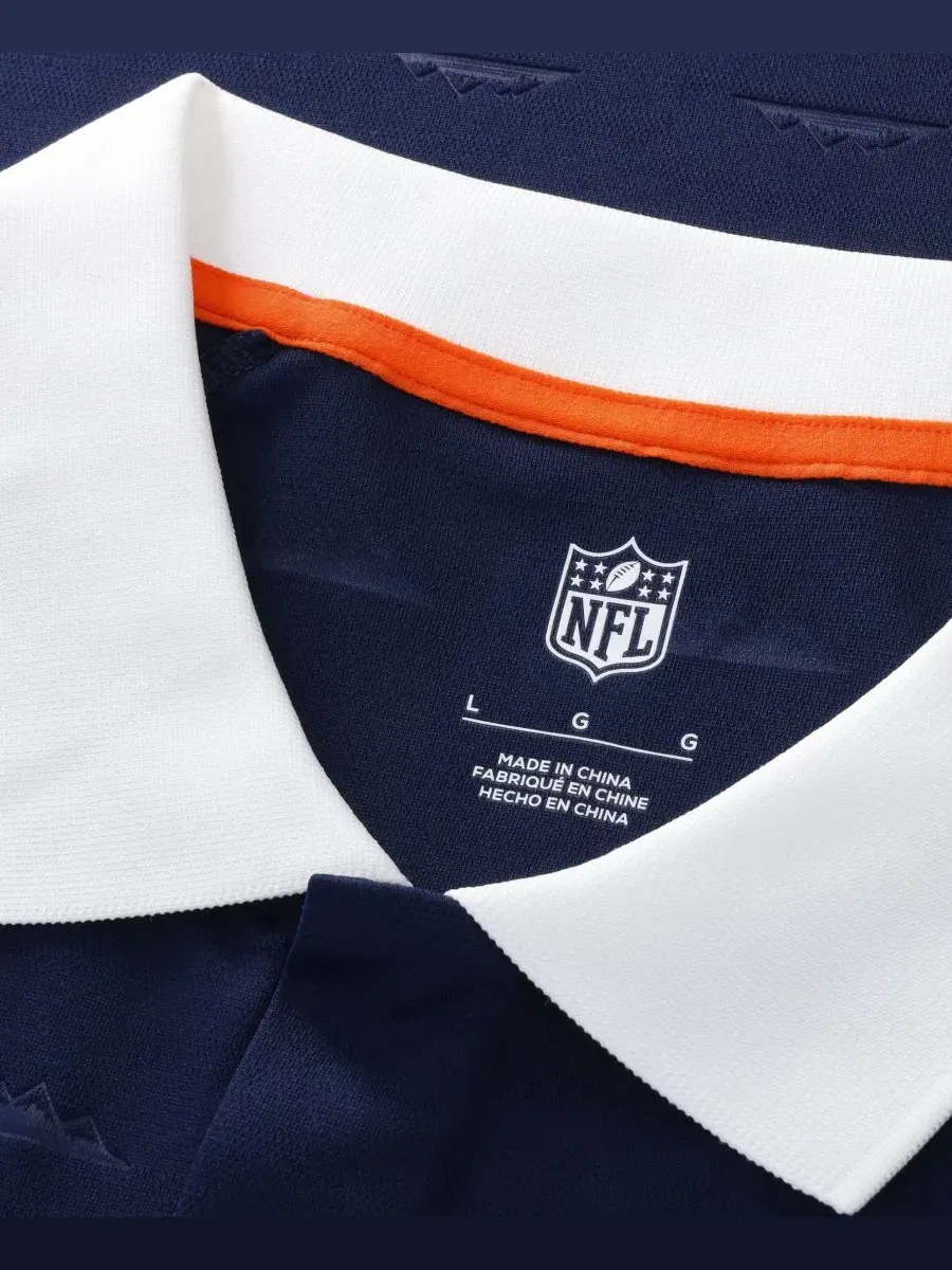 Футболка-поло футбольная с воротником Navy Denver Broncos Football x Football Collared Fan Jersey — изображение 2 из 5