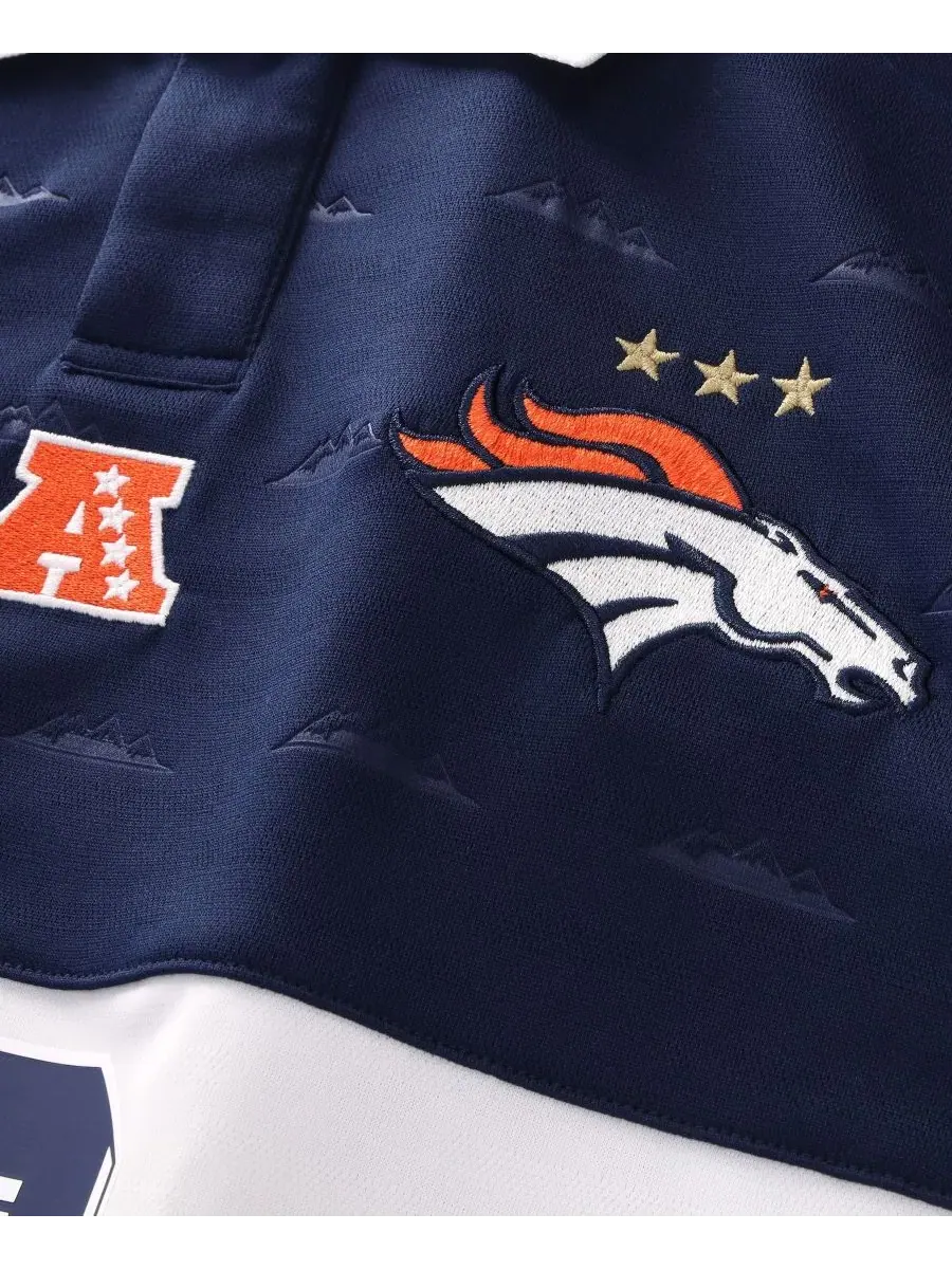 Футболка-поло футбольная с воротником Navy Denver Broncos Football x Football Collared Fan Jersey — изображение 3 из 5