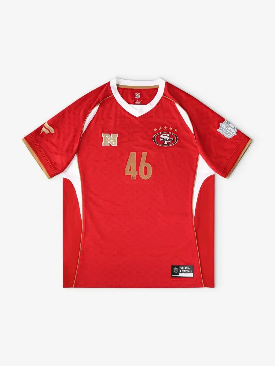 Футболка-джерси с V-образным вырезом Football x Football Fanatics — изображение 1 из 5, алый