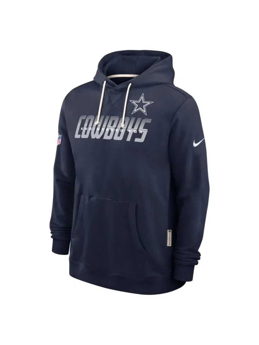Худи с капюшоном, с флисовой подкладкой, длинным рукавом, Dallas Cowboys Sideline Standard Issue — изображение 2 из 3