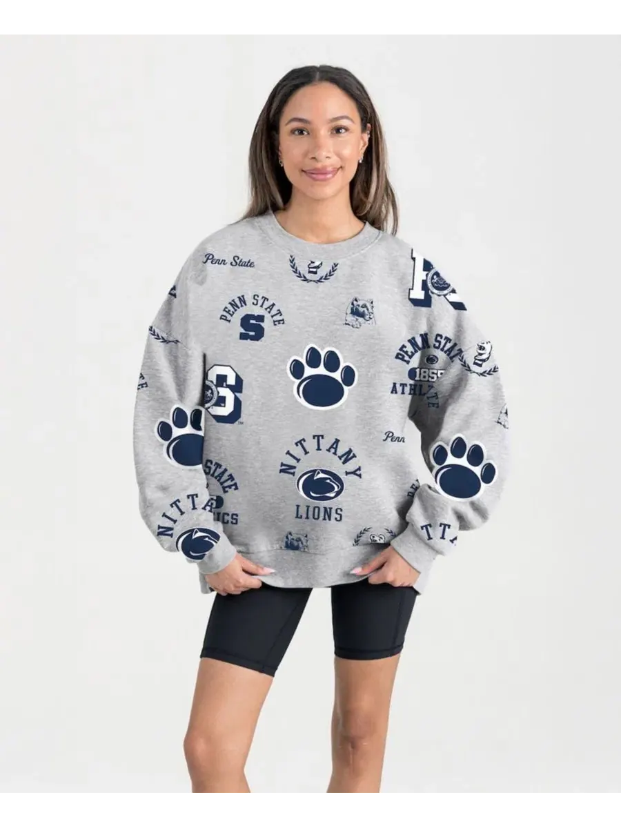 Женский флисовый свитшот Always on Repeat Penn State Nittany Lions Gameday Couture — изображение 1 из 4, серый