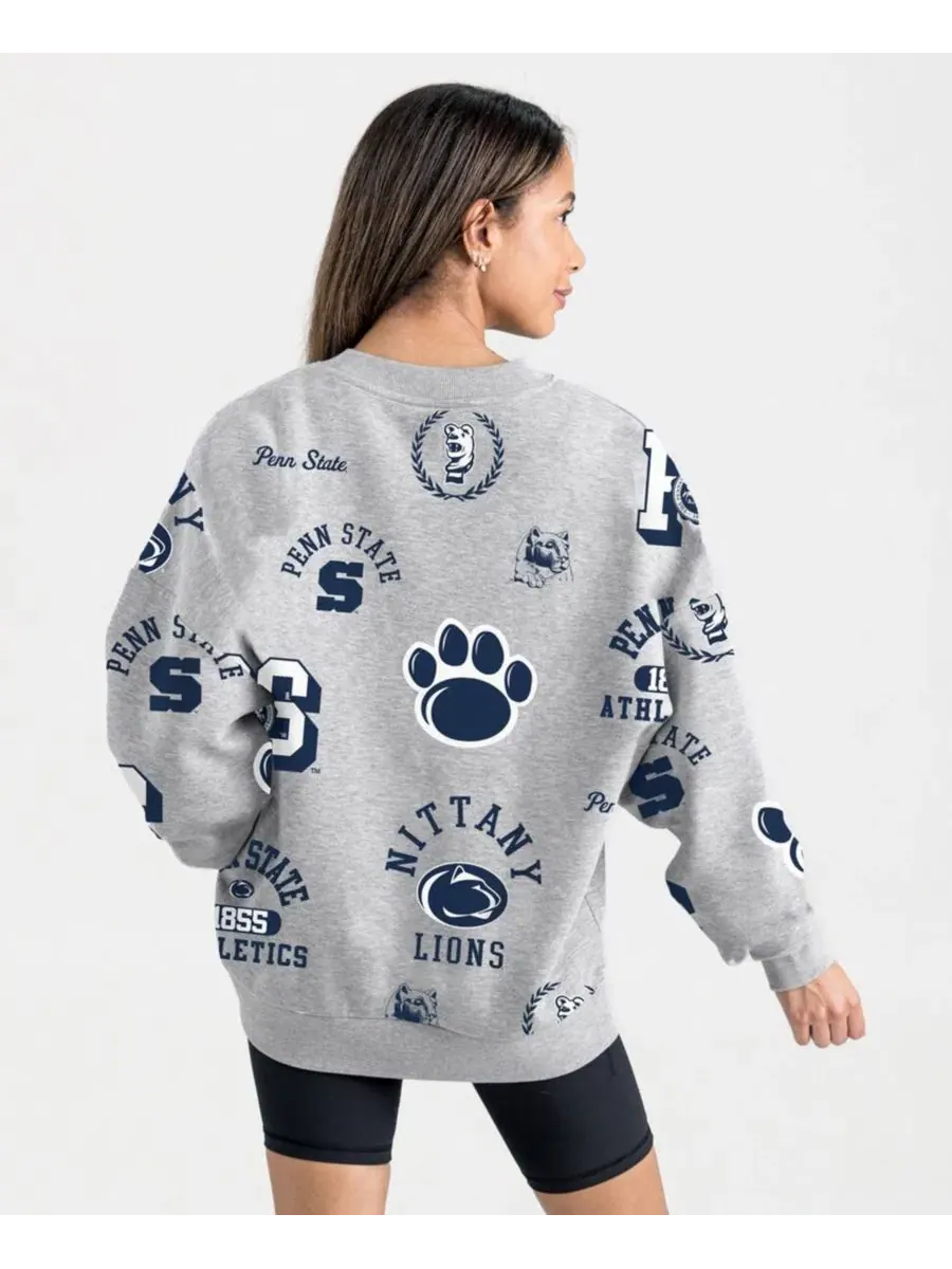 Женский флисовый свитшот Always on Repeat Penn State Nittany Lions Gameday Couture — изображение 2 из 4, серый