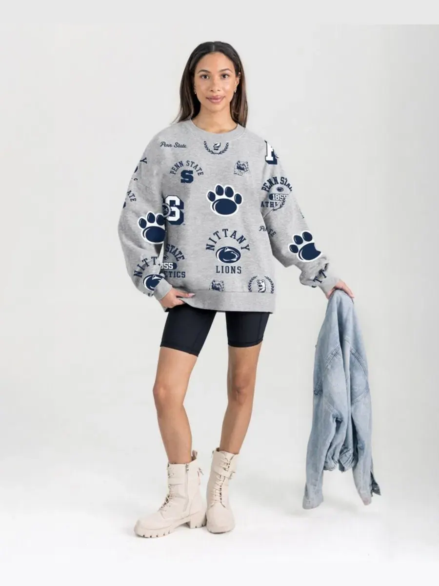 Женский флисовый свитшот Always on Repeat Penn State Nittany Lions Gameday Couture — изображение 3 из 4, серый