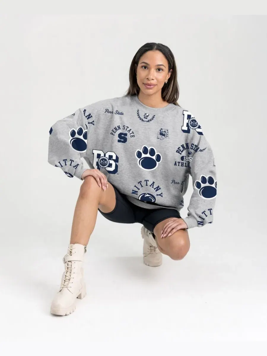 Женский флисовый свитшот Always on Repeat Penn State Nittany Lions Gameday Couture — изображение 4 из 4, серый