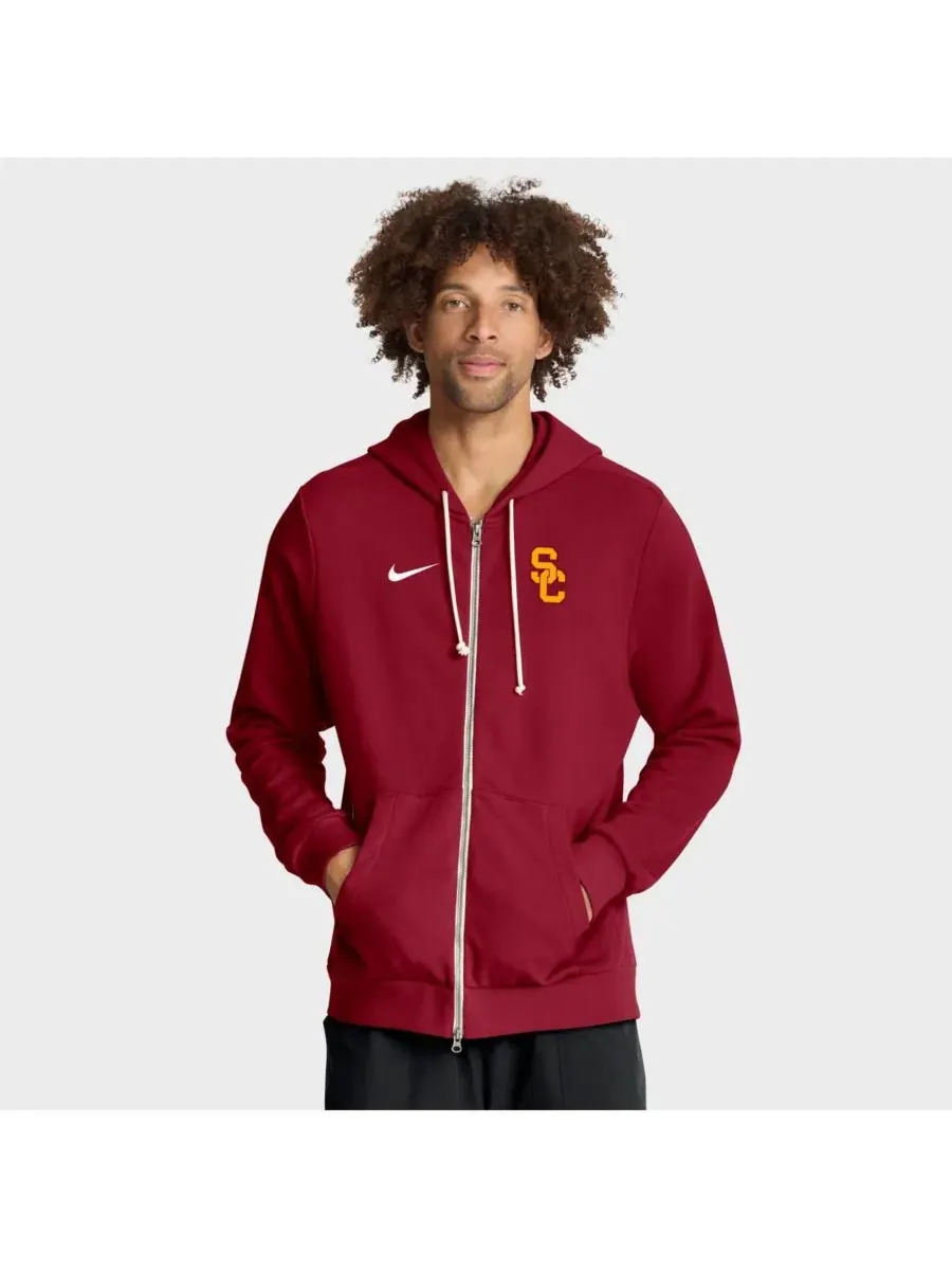 Худи Nike с капюшоном, флисовое, свободного кроя, USC Trojans 2025 Sideline — изображение 1 из 5, красный