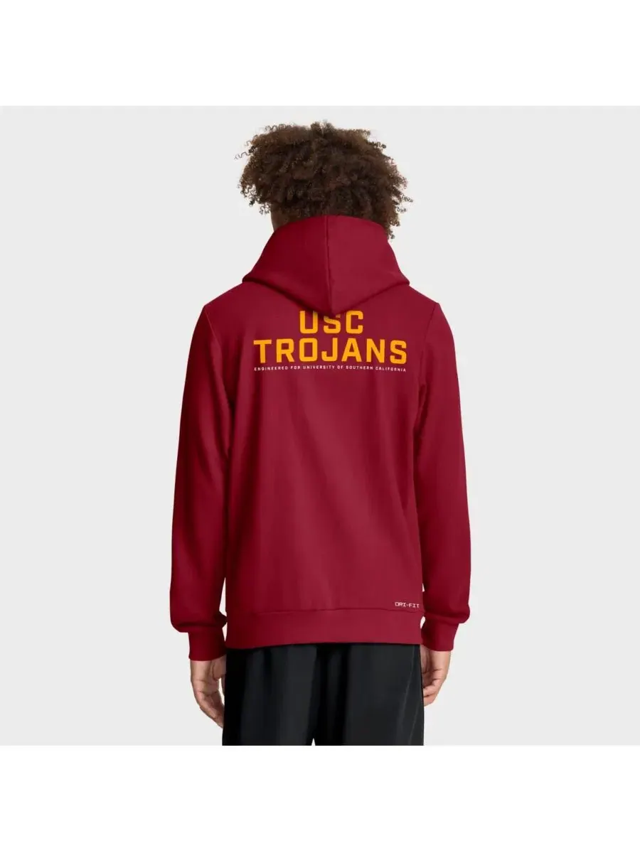 Худи Nike с капюшоном, флисовое, свободного кроя, USC Trojans 2025 Sideline — изображение 2 из 5, красный