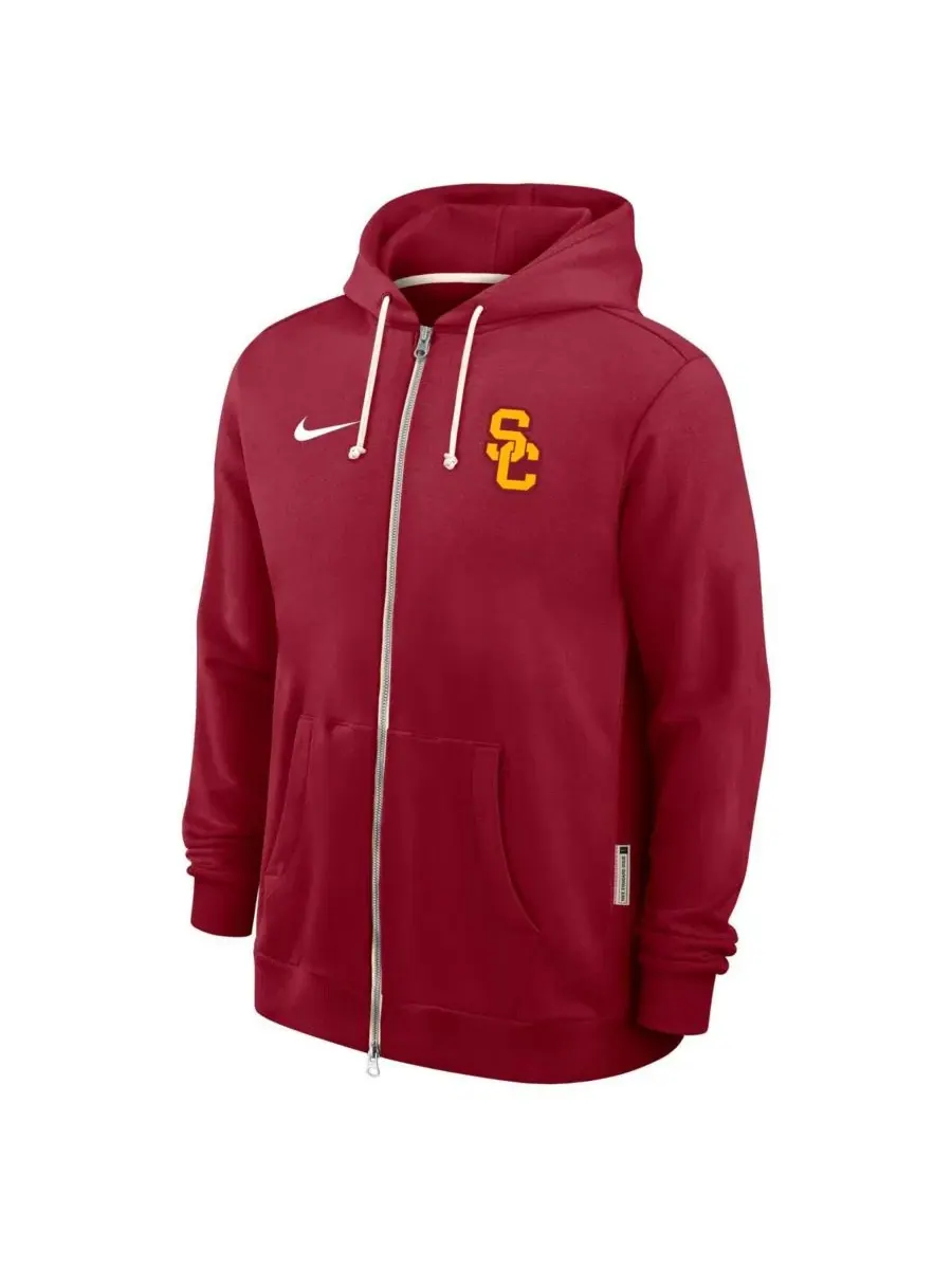Худи Nike с капюшоном, флисовое, свободного кроя, USC Trojans 2025 Sideline — изображение 4 из 5, красный