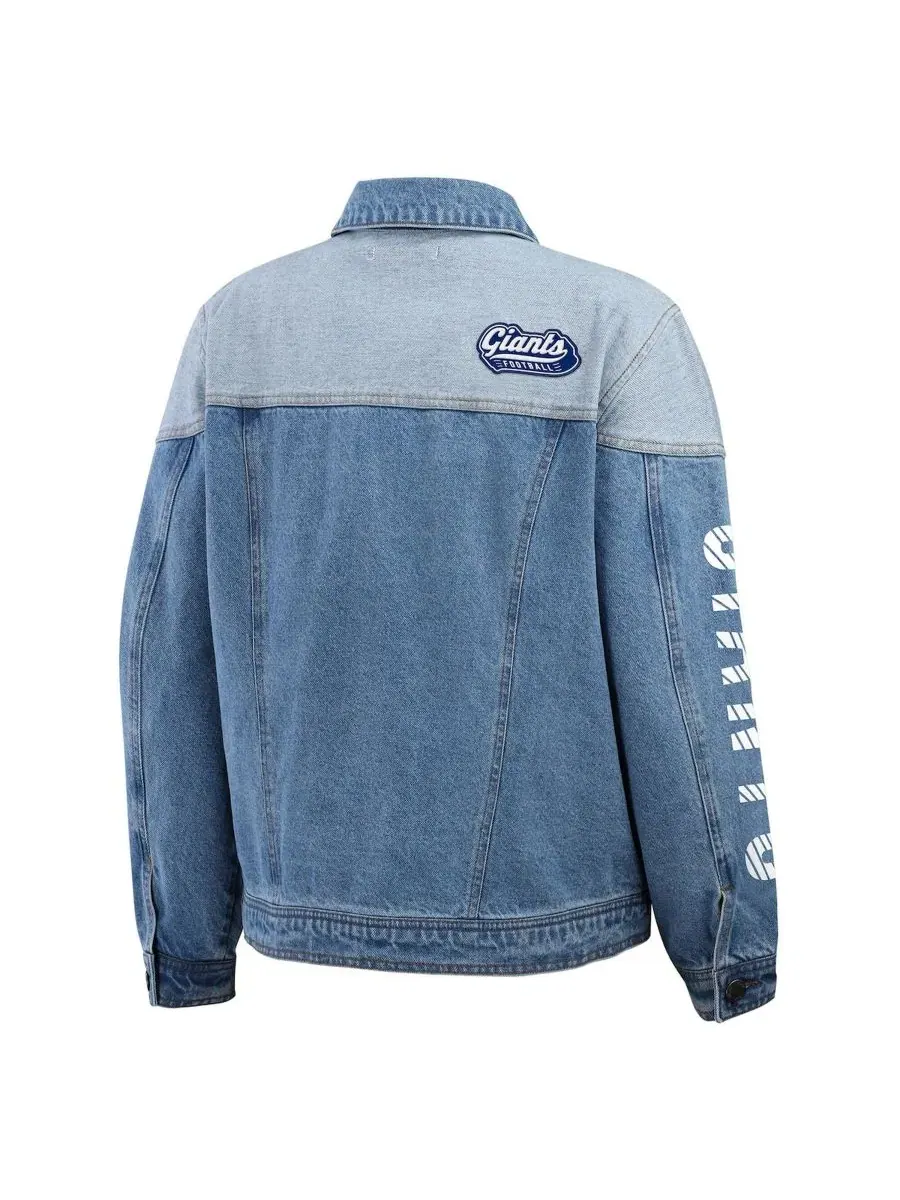 Джинсовая куртка с принтом New York Giants WEAR by Erin Andrews — изображение 3 из 5, джинсовый синий