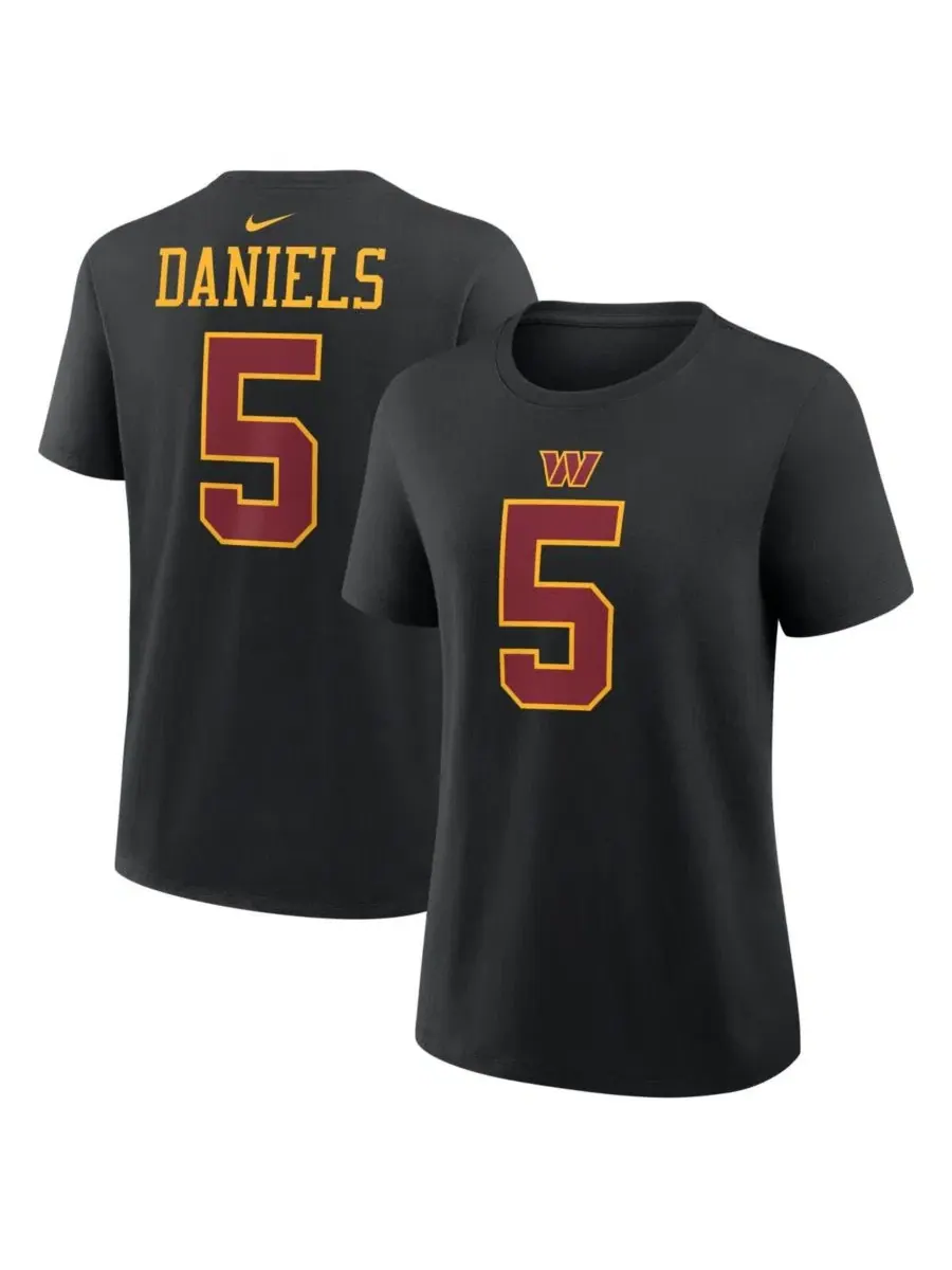 Футболка с принтом Jayden Daniels Name Number Nike — изображение 1 из 3, черный