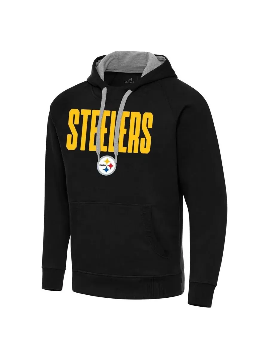 Толстовка Victory с капюшоном, длинным рукавом, с принтом, Pittsburgh Steelers Antigua — изображение 2 из 3, черный
