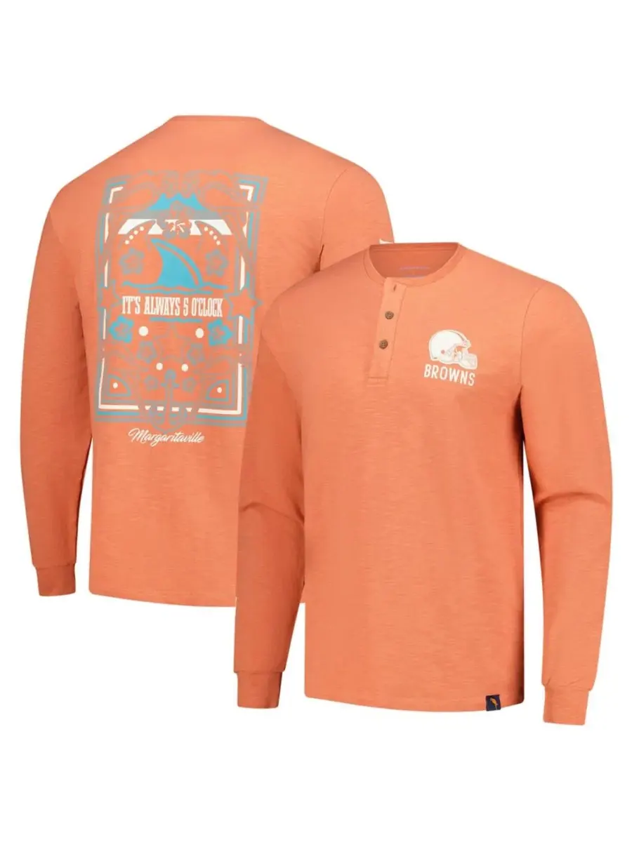 Мужская футболка-поло с длинным рукавом Five O'clock Henley Margaritaville — изображение 1 из 3, коралл