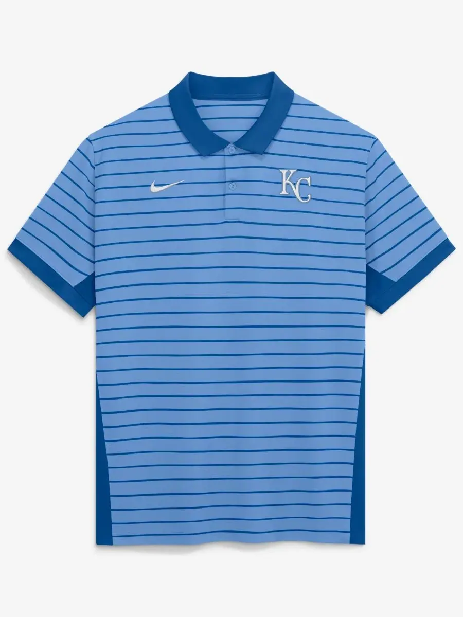 Поло Nike с коротким рукавом, модель Striped Victory Dri-FIT — изображение 1 из 2, светлый синий синий