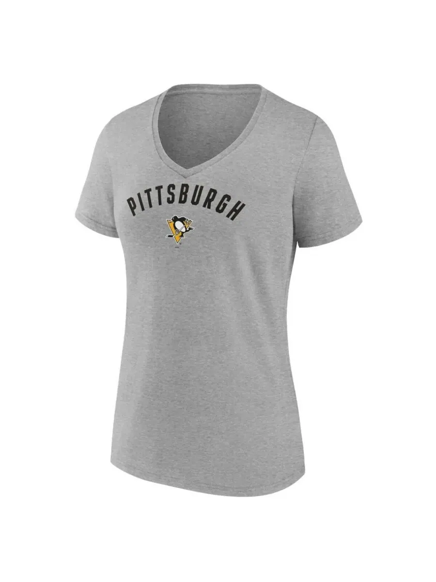 Футболка с V-образным вырезом с принтом Pittsburgh Penguins Fanatics — изображение 2 из 3, серый