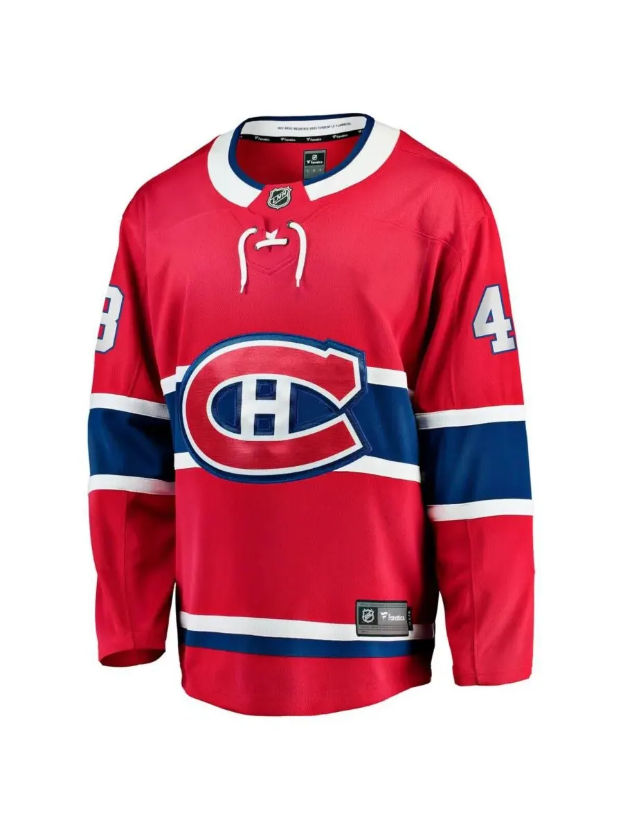 Fanatics Мужская красная домашняя футболка Lane Hutson Montreal Canadiens Breakaway — изображение 2 из 3, красный