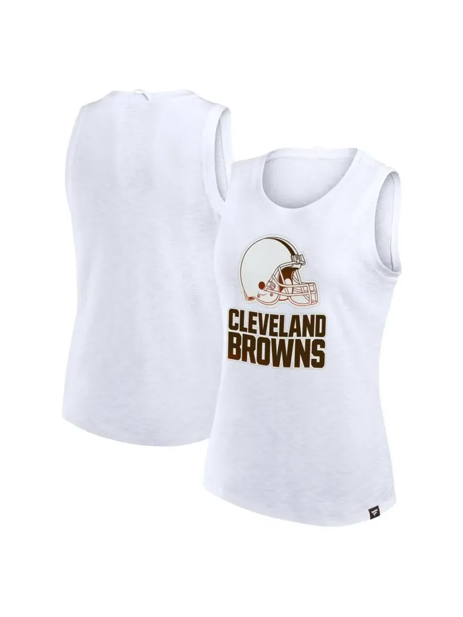 Fanatics Женская белая майка-топ Cleveland Browns из фактурной ткани — изображение 1 из 3, белый