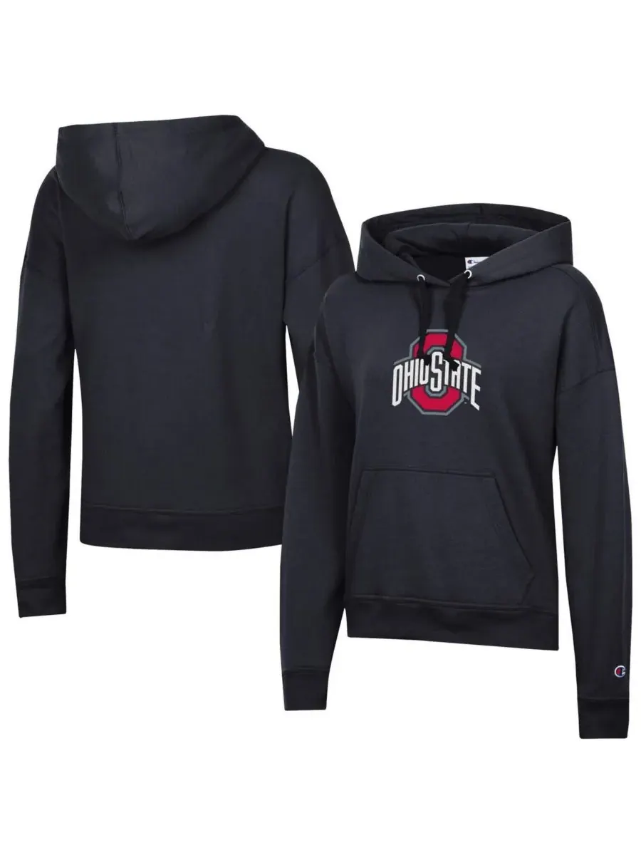 Champion Женская черная толстовка с капюшоном из флиса с символикой команды Ohio State Buckeyes — изображение 1 из 3, черный