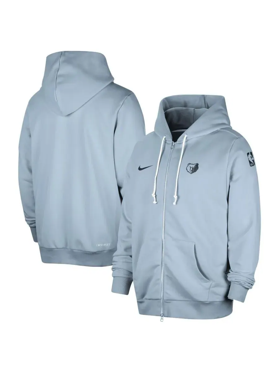 Nike Мужская светло-голубая толстовка на молнии с капюшоном Memphis Grizzlies Authentic Standard — изображение 1 из 3