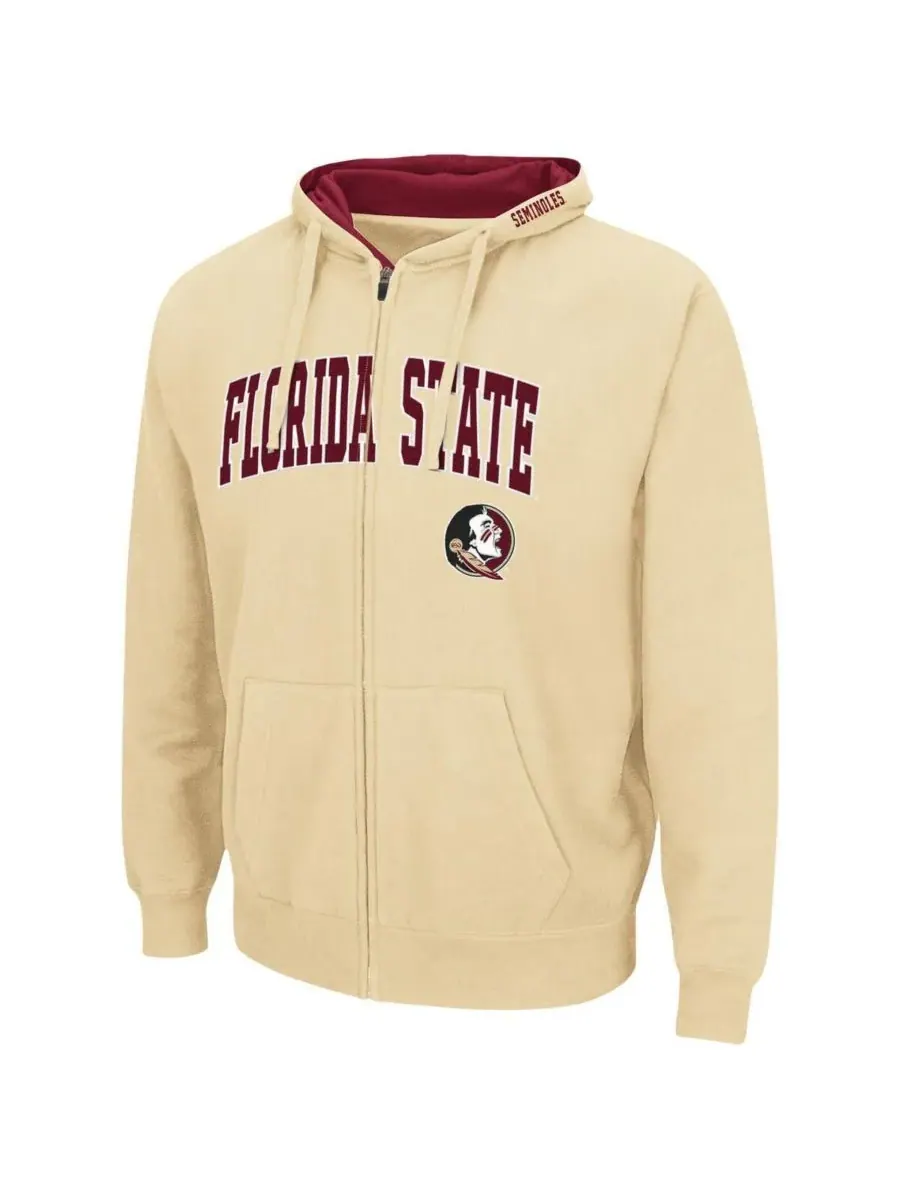 Мужская золотистая толстовка на молнии Florida State Seminoles Arch and Logo 3.0 Colosseum — изображение 3 из 3, золото