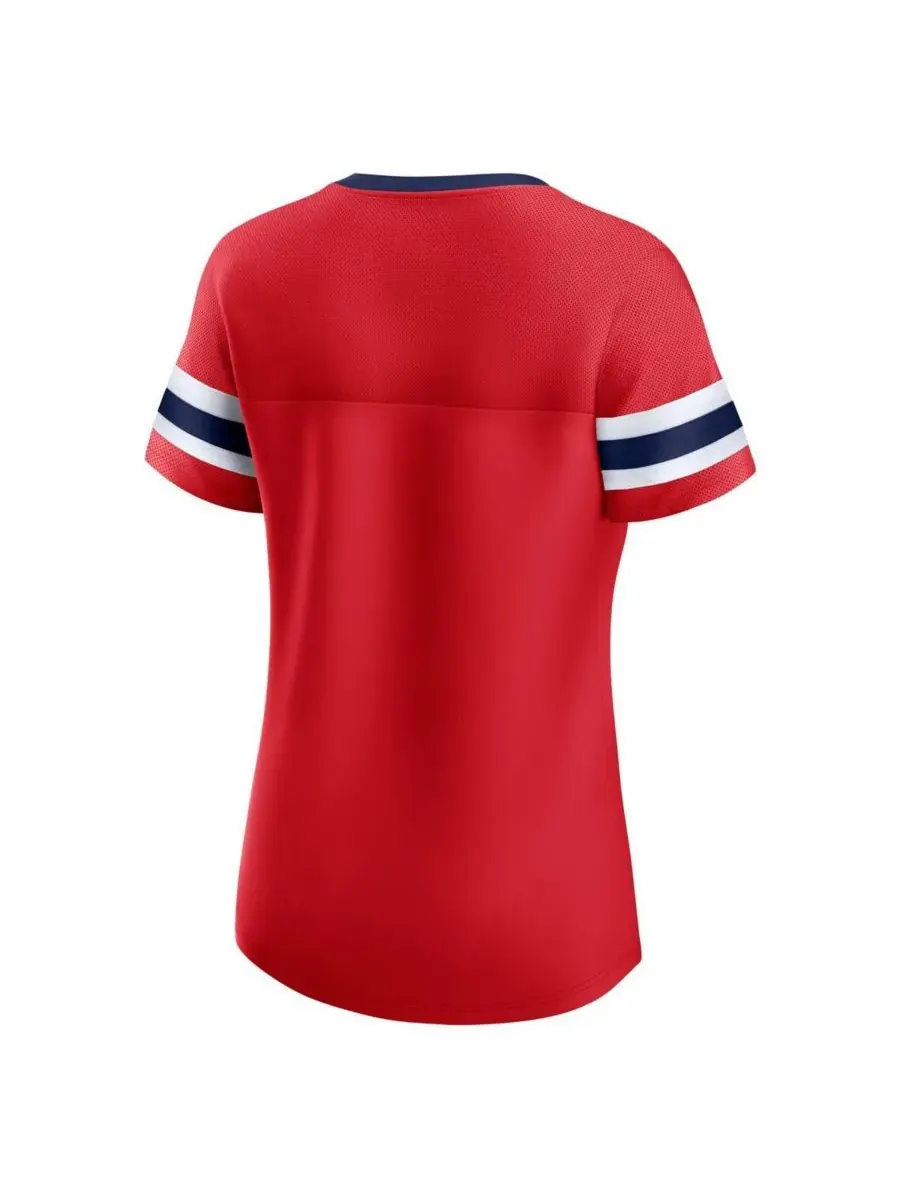 Fanatics Женская красная футболка Washington Capitals Iconic Athena на шнуровке — изображение 3 из 3, красный