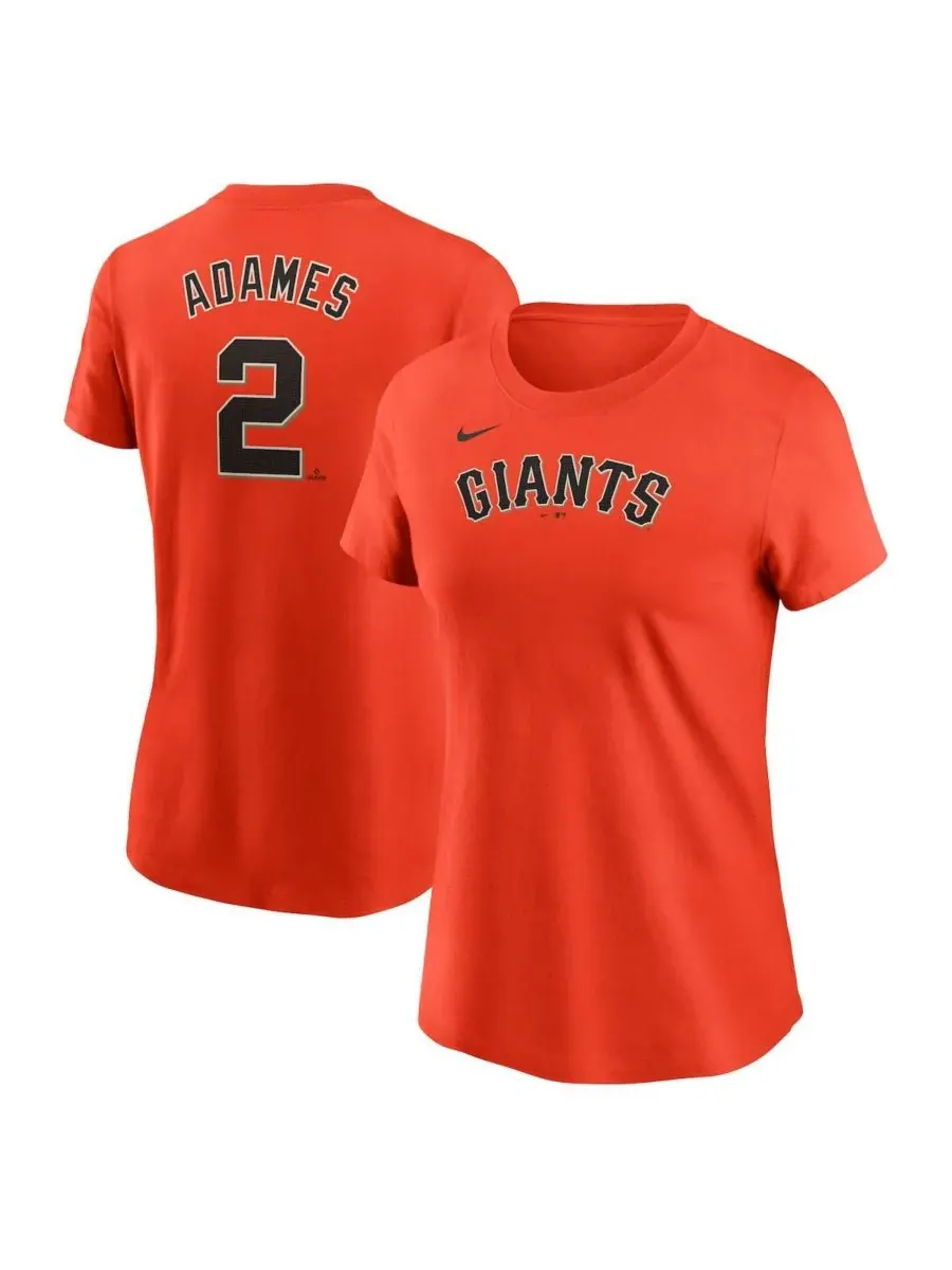 Nike Женская оранжевая футболка Willy Adames с номером игрока команды San Francisco Giants — изображение 1 из 3, оранжевый