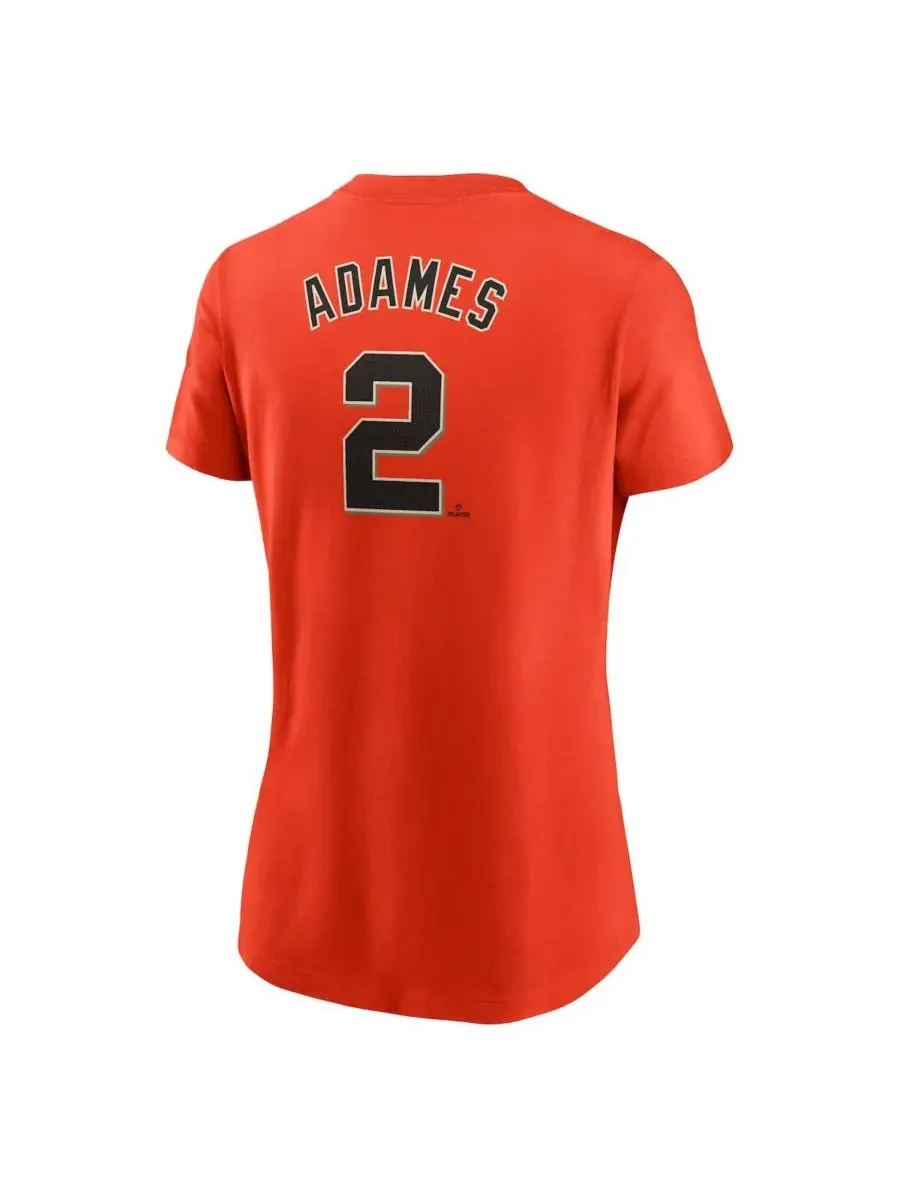Nike Женская оранжевая футболка Willy Adames с номером игрока команды San Francisco Giants — изображение 3 из 3, оранжевый