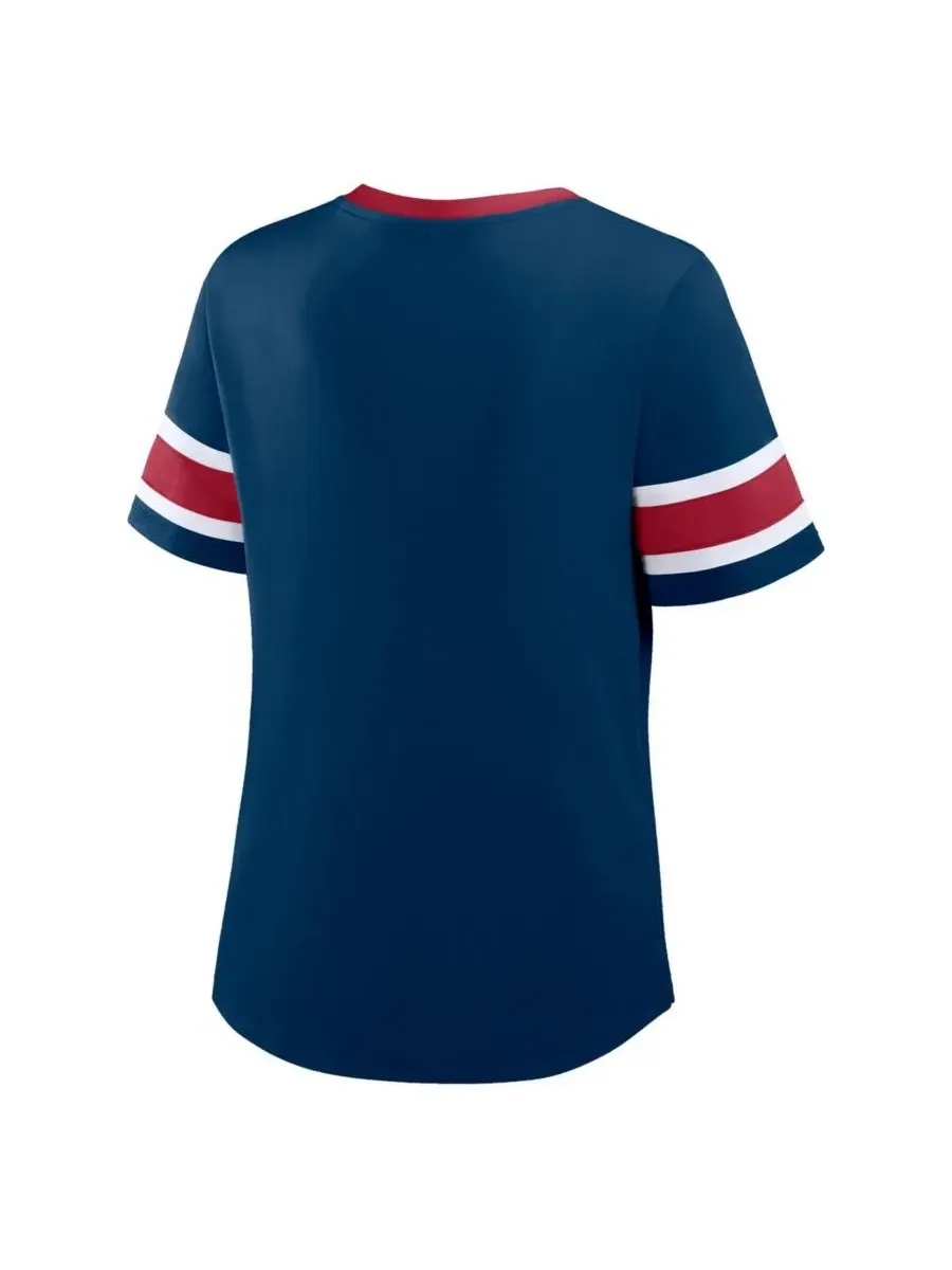 Fanatics Женская темно-синяя футболка большого размера Houston Texans Red Zone Athena с V-образным — изображение 2 из 3