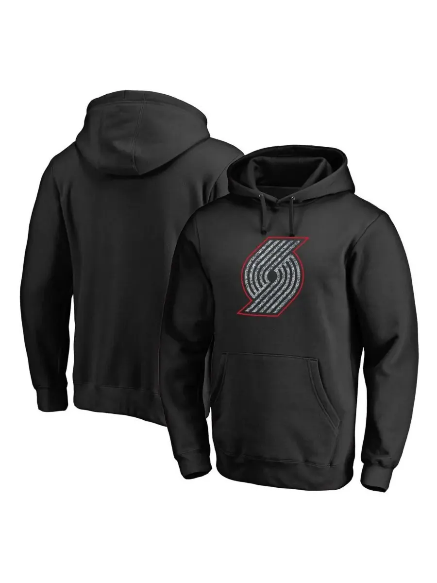 Fanatics Мужская черная толстовка с капюшоном Portland Trail Blazers с логотипом Static Logo — изображение 1 из 3, черный