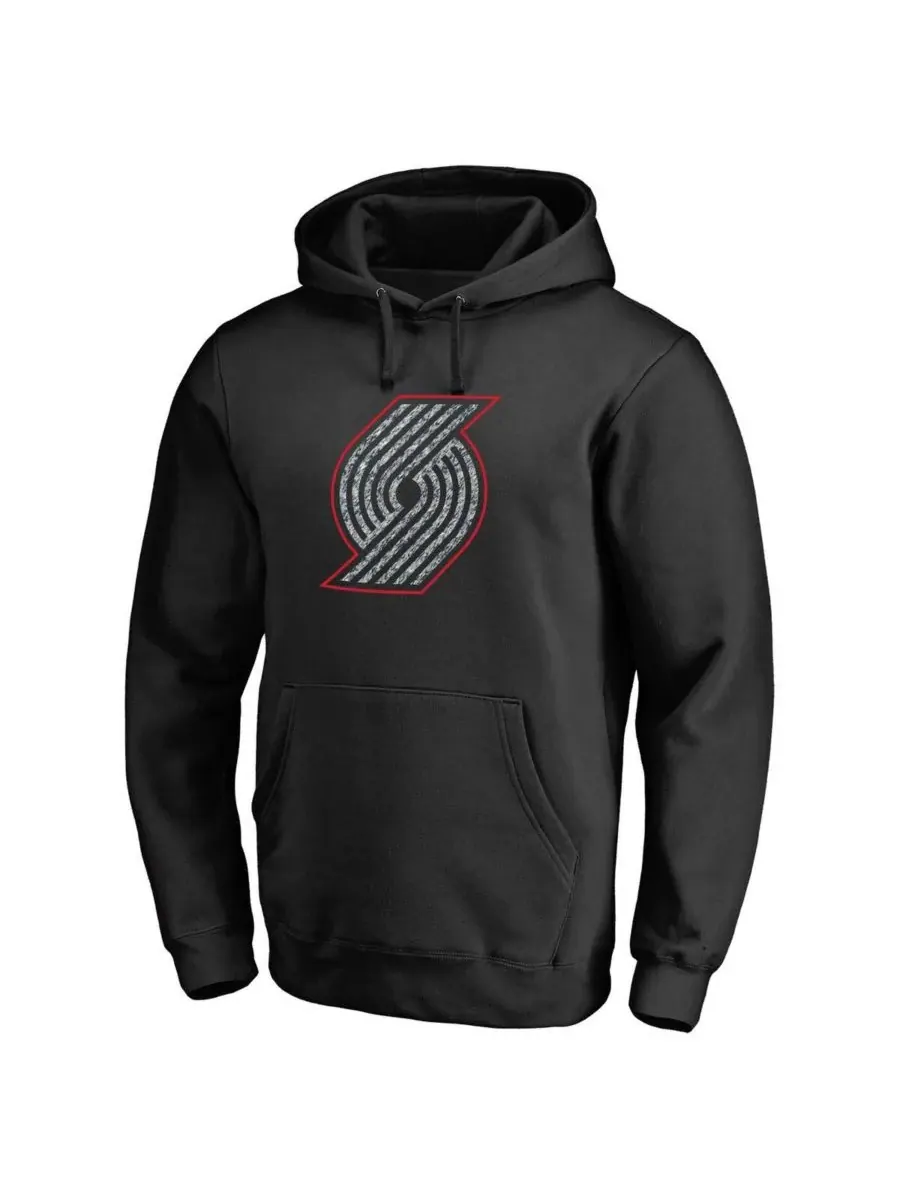 Fanatics Мужская черная толстовка с капюшоном Portland Trail Blazers с логотипом Static Logo — изображение 3 из 3, черный