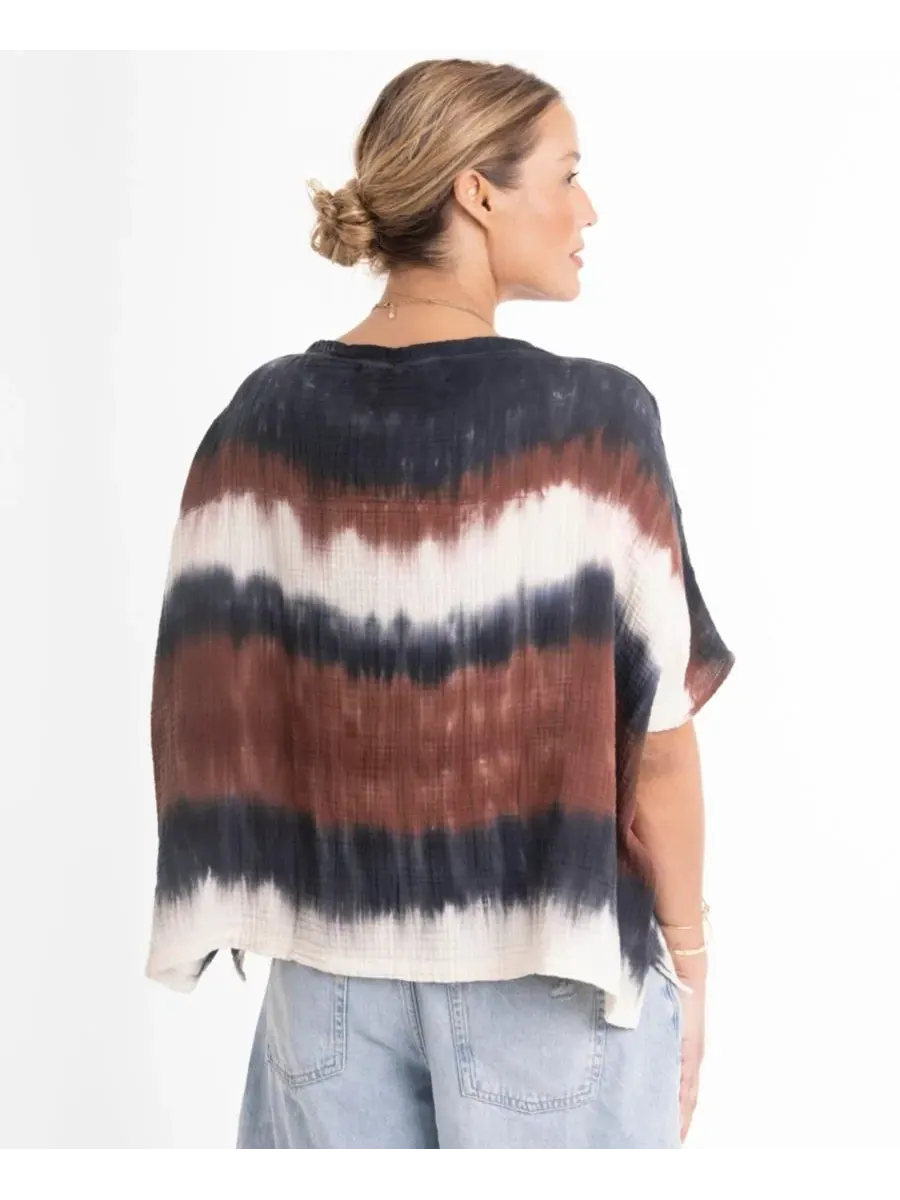Топ из марли с принтом тай-дай Ocean+Main, Birch Tie Dye — изображение 2 из 5