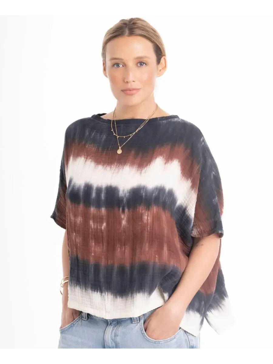 Топ из марли с принтом тай-дай Ocean+Main, Birch Tie Dye — изображение 3 из 5