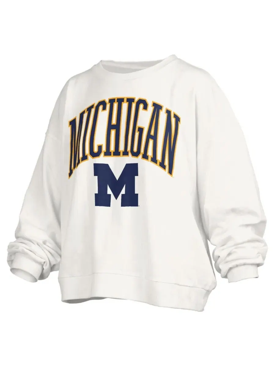 Женская белая толстовка-пуловер свободного кроя с логотипом команды Michigan Wolverines Janise — изображение 3 из 3, белый