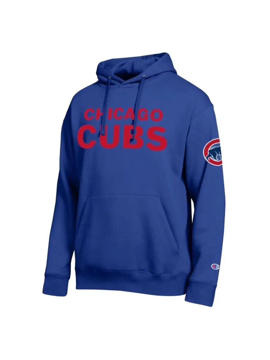 Мужская толстовка с логотипом команды «Чикаго Кабс» (Royal Chicago Cubs All Star Wordmark Hoodie) — изображение 2 из 3