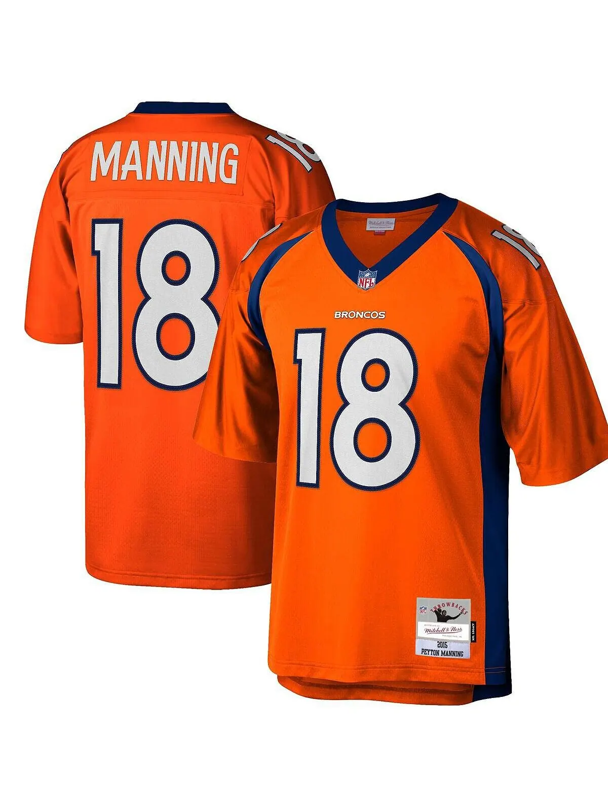 Футболка Mitchell & Ness Men's Peyton Manning Orange Denver Broncos Big and Tall 2015 Retired Player — изображение 1 из 3